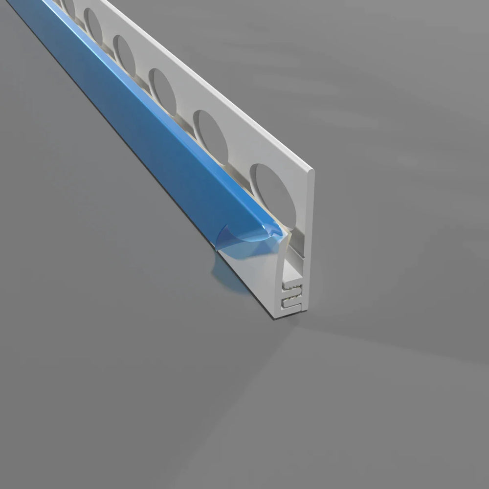 Profilé de bord en PVC blanc - Système à clipser en 2 sections