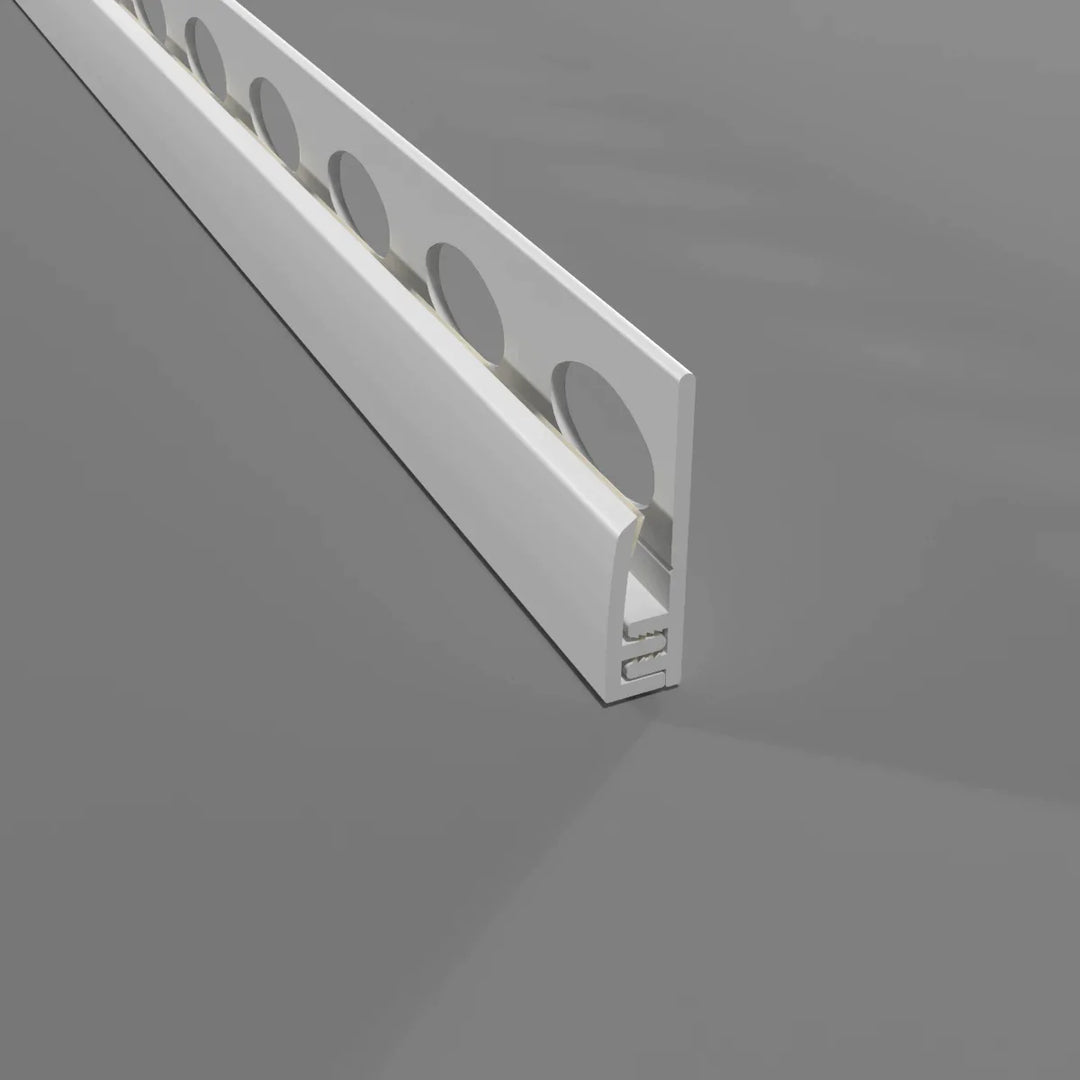 Profil de bord à clipser en deux parties - PVC blanc