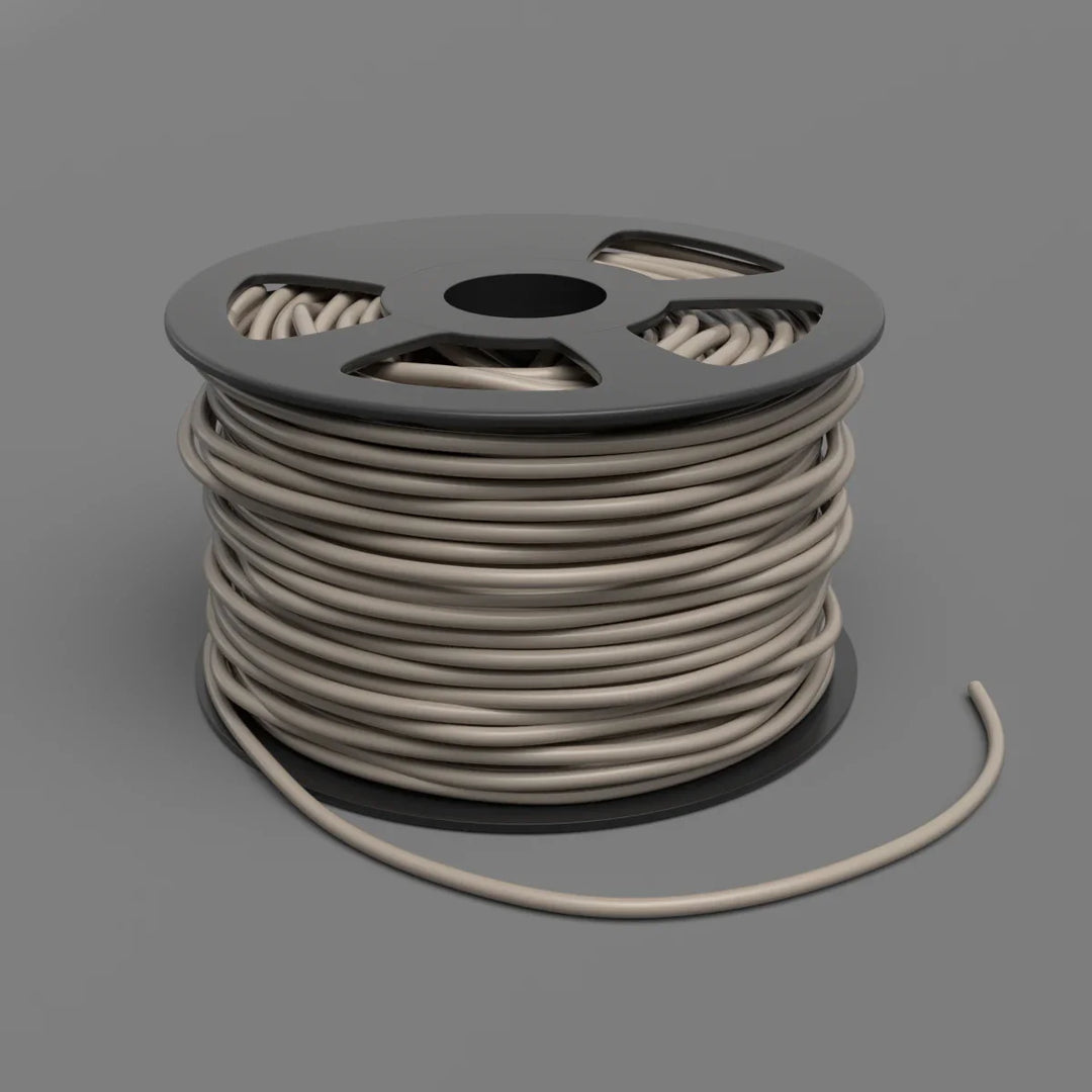 Tige de soudure taupe en bobine de 50 m, idéale pour des travaux de soudure précis et durables.