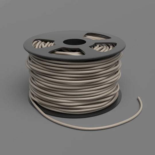 Tige de soudure taupe en bobine de 50 m, idéale pour des travaux de soudure précis et durables.