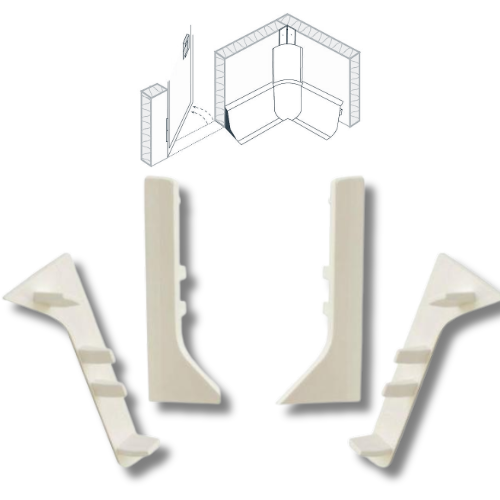 Embouts pour plinthe PVC à fixation cachée – 100 mm