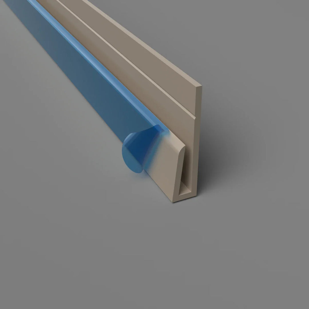 Profil de bordure en PVC Taupe pour revêtement mural hygiénique