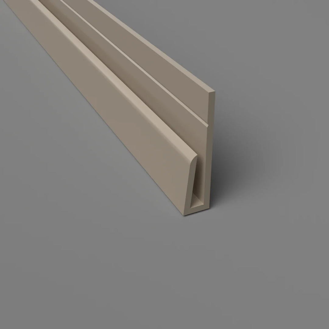 Profil de bordure en PVC Taupe pour revêtement mural hygiénique