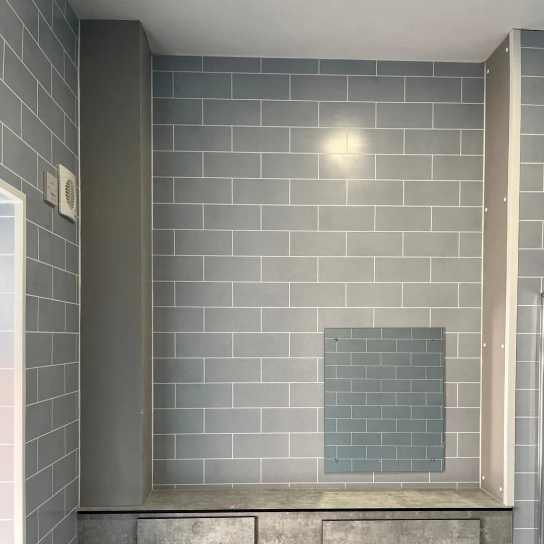 Plaque PVC décorative effet carrelage béton gris – 2.5 mm – 2900 x 1220 mm