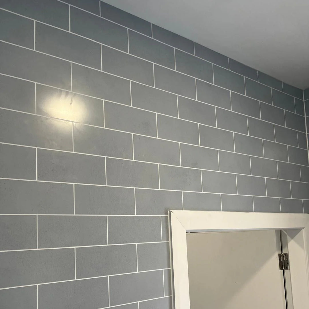 Plaque PVC décorative effet carrelage béton gris – 2.5 mm – 2900 x 1220 mm