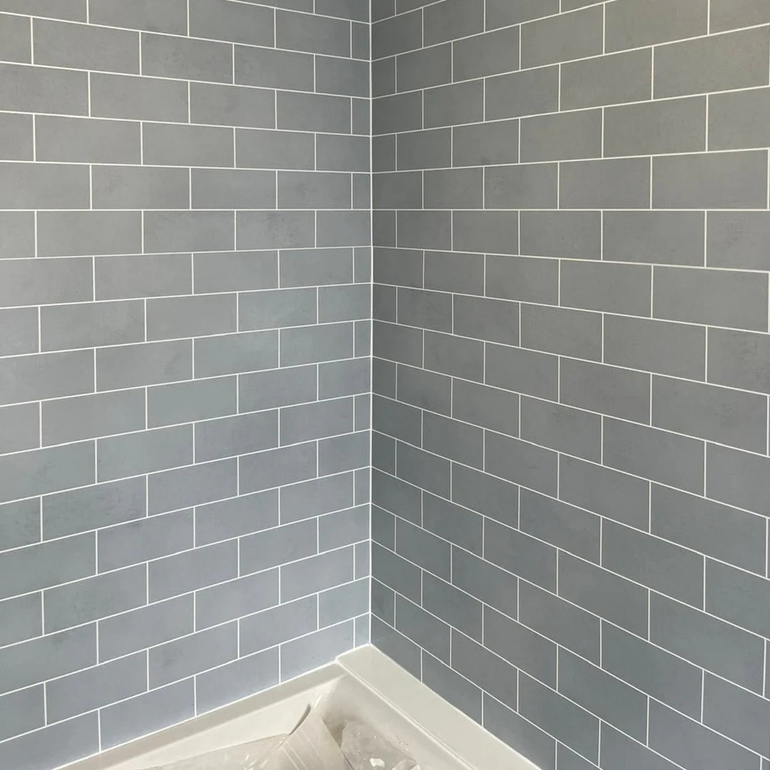 Plaque PVC décorative effet carrelage béton gris – 2.5 mm – 2900 x 1220 mm