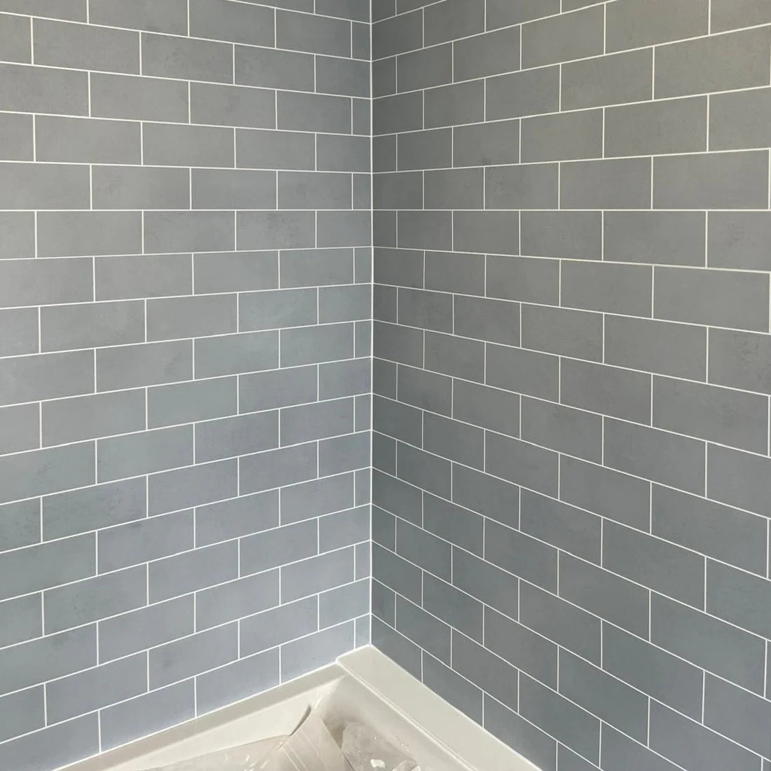 Plaque PVC décorative effet carrelage béton gris – 2.5 mm – 2900 x 1220 mm