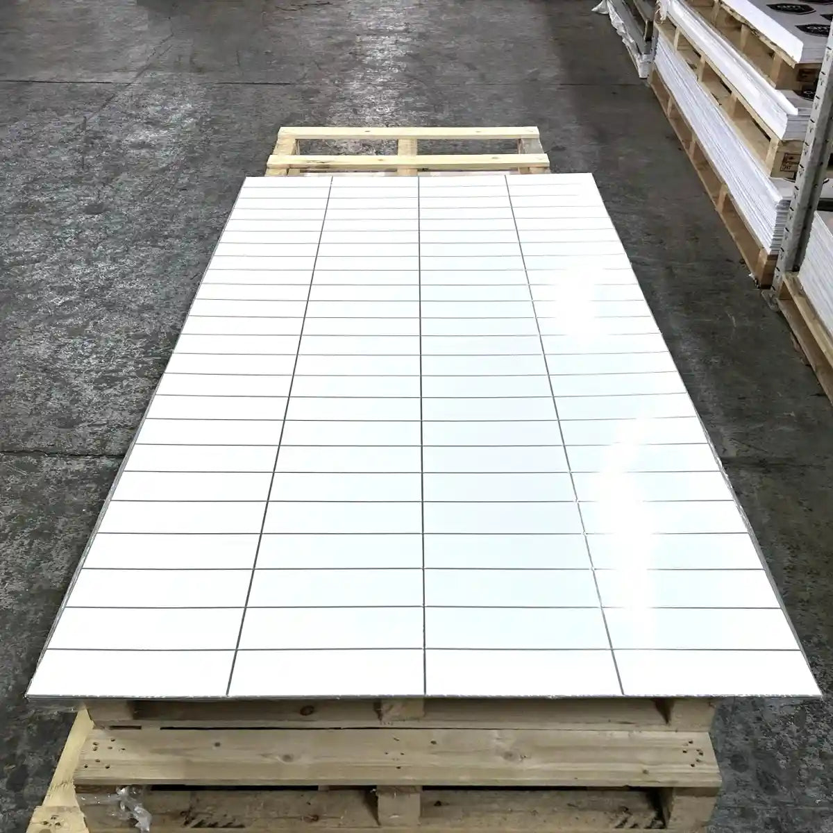 Plaque PVC effet carrelage métro blanc embossé – 2.5mm – 2440x1220mm