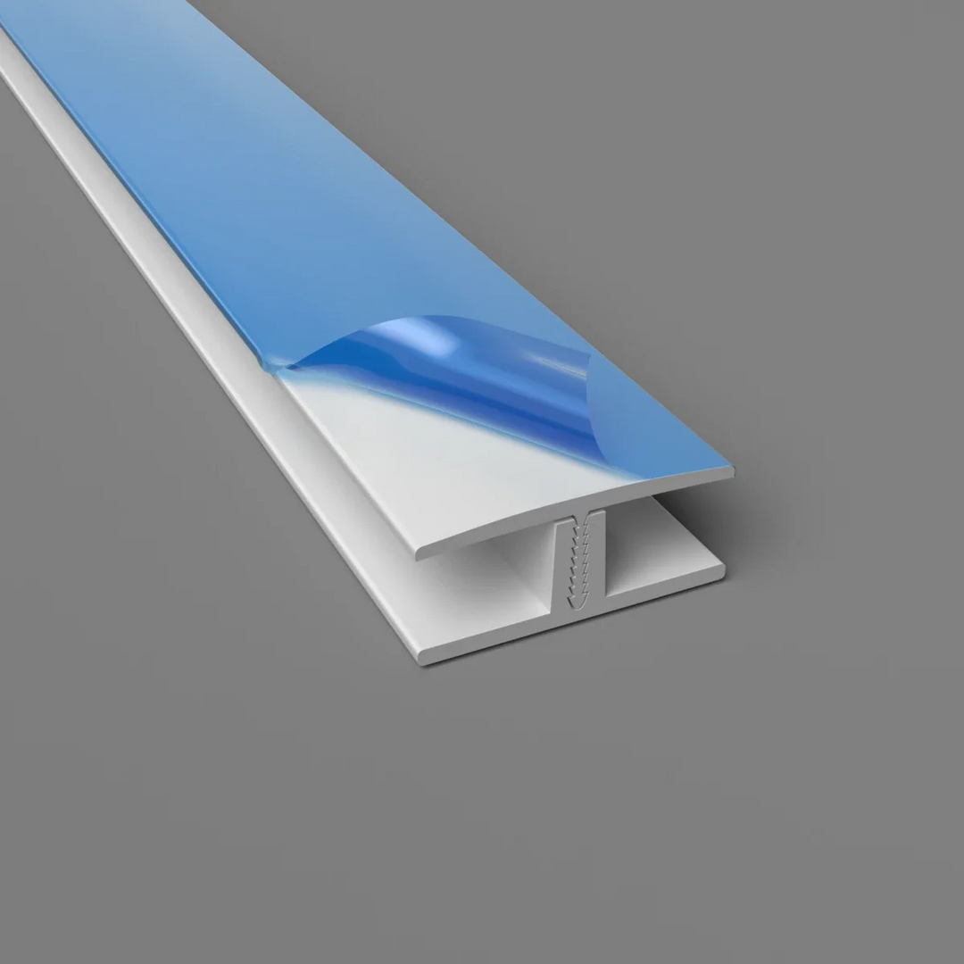 Profilé H PVC 2 parties pour panneaux muraux 10mm – Blanc – 3050mm