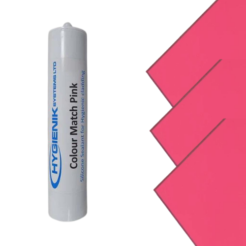 Silicone disponible en rose , tube de 310 ml, idéal pour des joints personnalisés et durables.