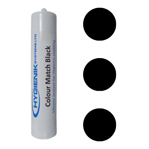 Silicone noir, tube de 330 ml, idéal pour des joints discrets et résistants.