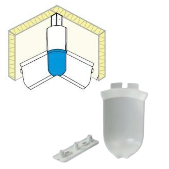 Verborgen bevestigingskappen voor PVC-plinten – 100 mm