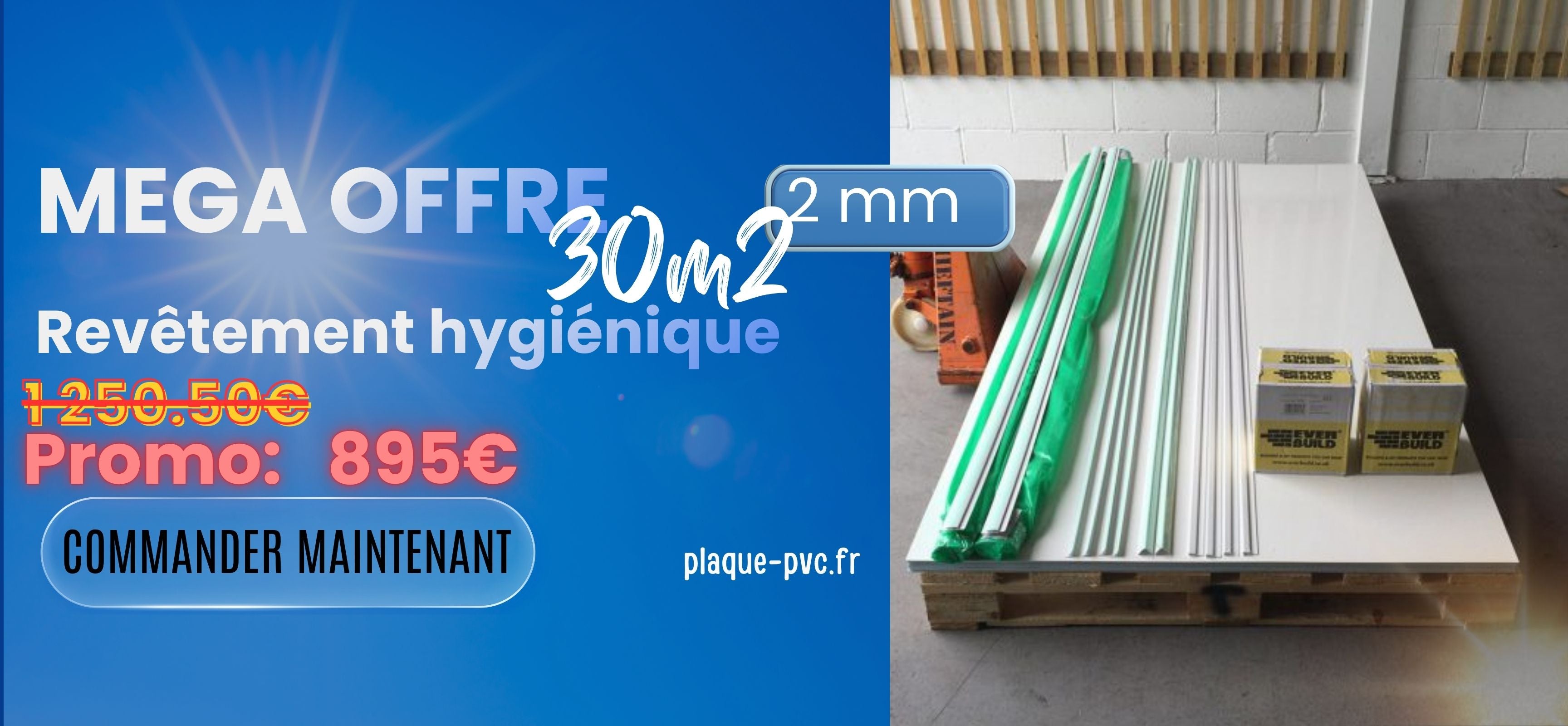 MEGA OFFRE -PROMO - plaques en pvc hygiéniques - cuisines pro, chambres froids, agriculteurs