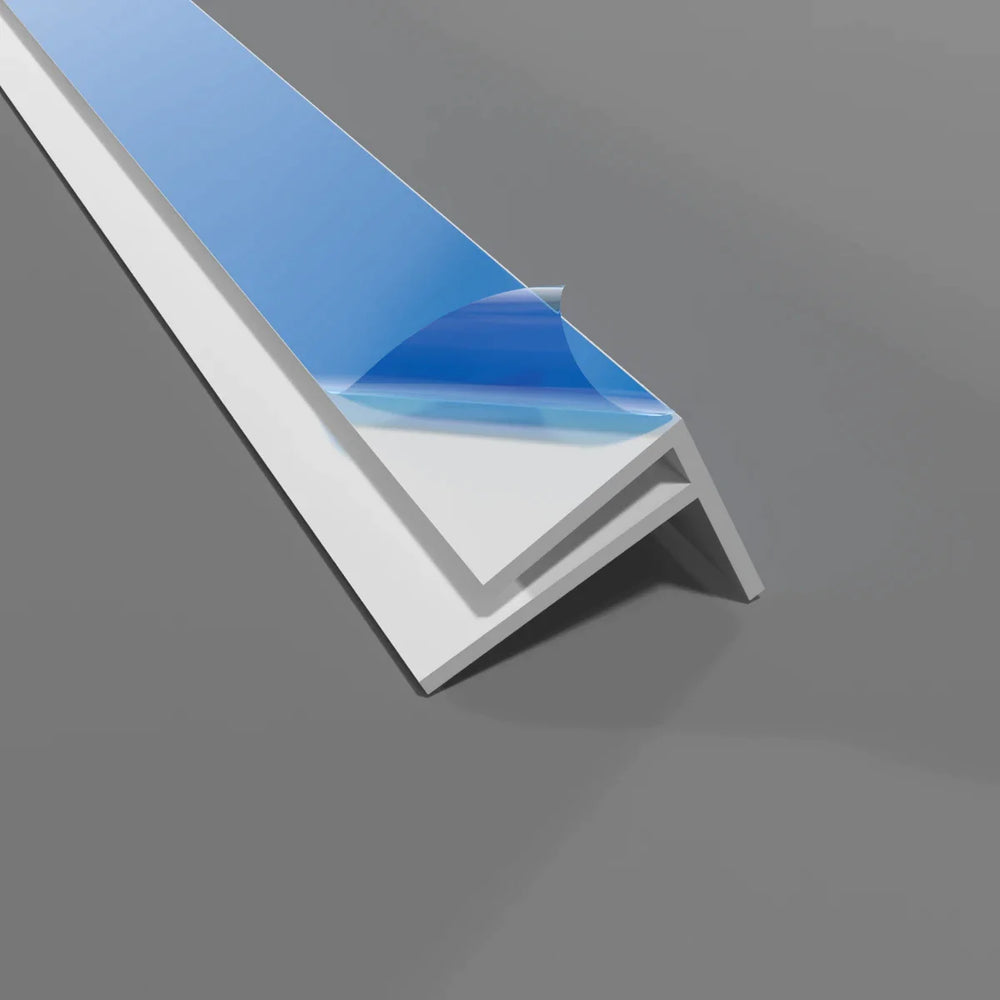 Profilé F en PVC blanc - Finition pour angles externes
