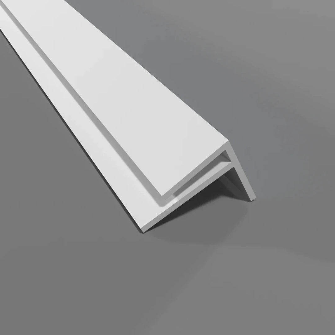 Profil F pour coin externe - PVC blanc