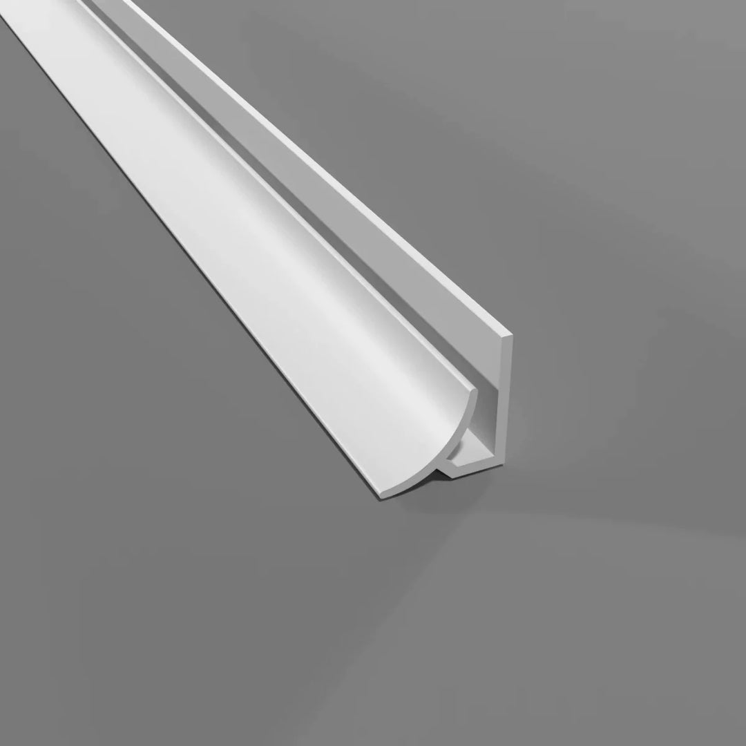 Profil d’angle avec rayon intérieur - PVC blanc
