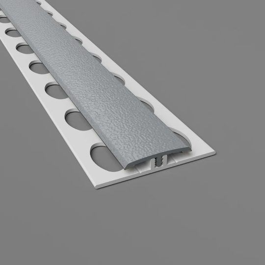 Profil de jonction H texturé en 2 parties - Gris Nuage  - pour protection murale