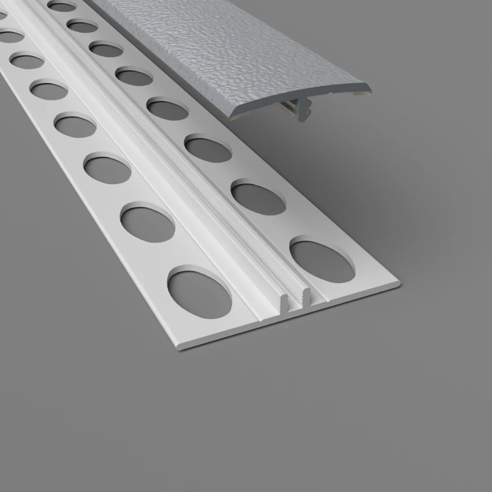 Profil de jonction H texturé en 2 parties - Gris Nuage  - pour protection murale