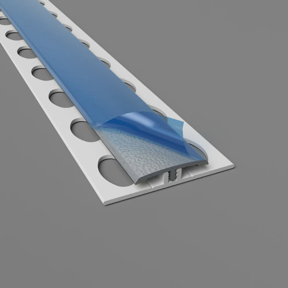 Profil de jonction H texturé en 2 parties - Gris Nuage  - pour protection murale