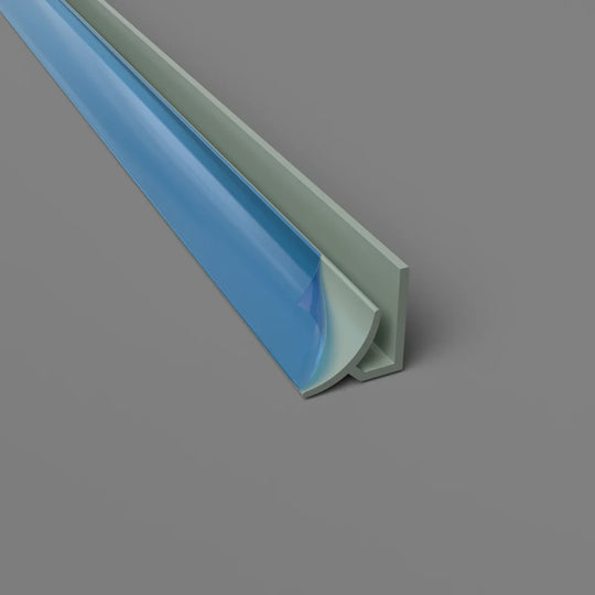 Profil d'angle à rayon intérieur en PVC vert avocat