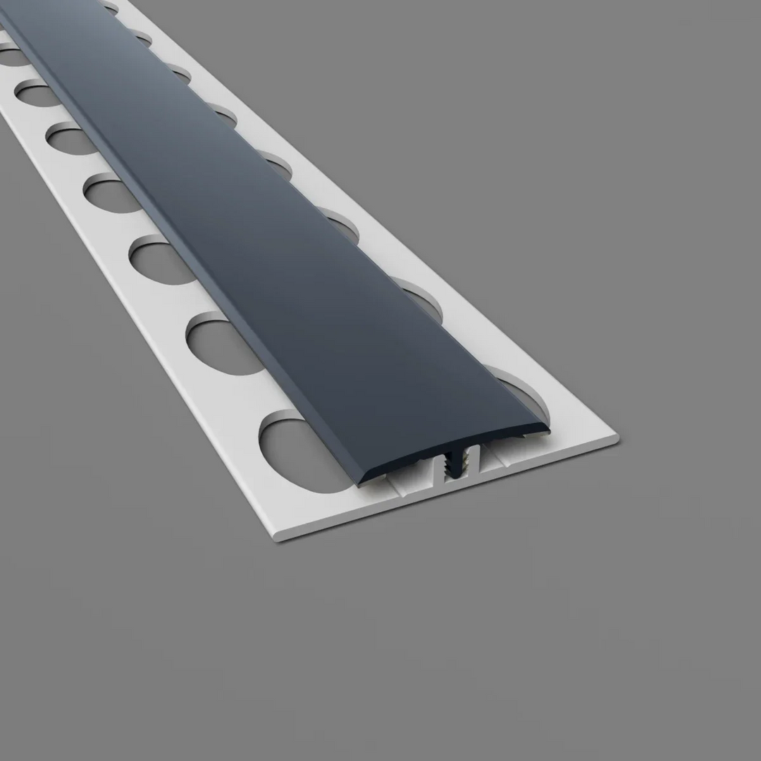 Profil de séparation H en PVC noir, parfait pour des raccords élégants et durables.