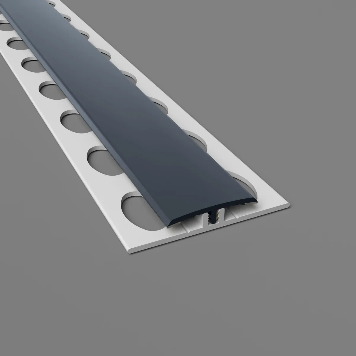 Profil de séparation H en PVC noir, parfait pour des raccords élégants et durables.