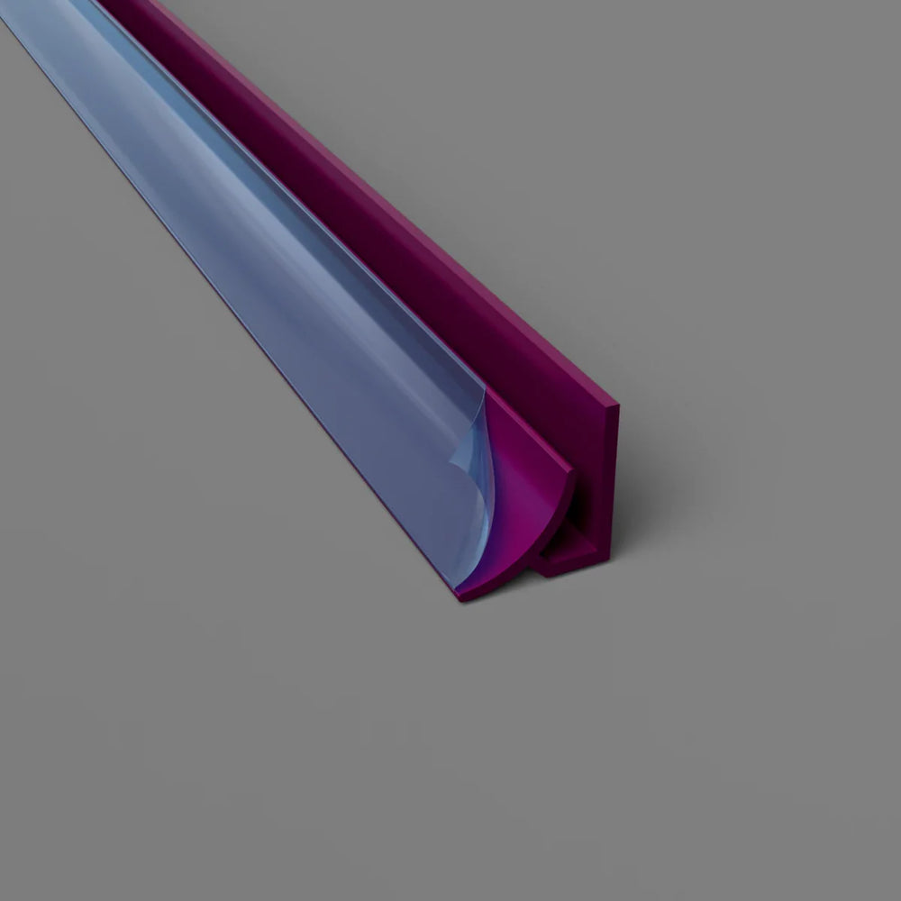 Profil d'angle à rayon intérieur en PVC Prune