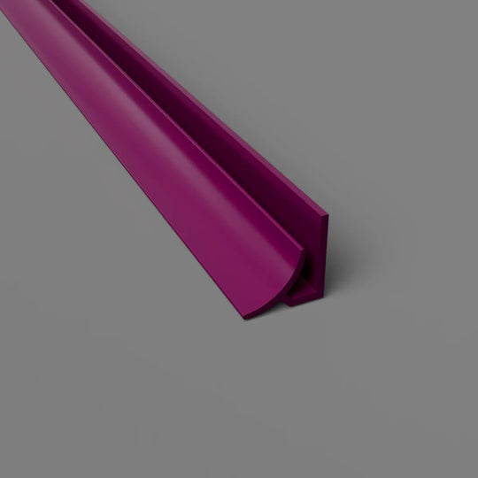 Profil d'angle à rayon intérieur en PVC Prune