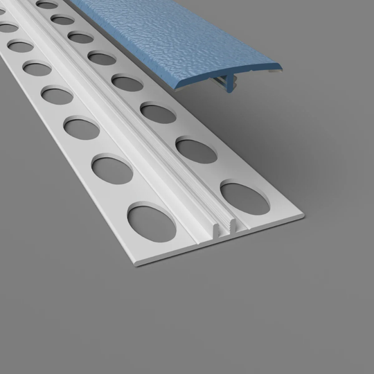 Profil de jonction H texturé en 2 parties - Bleu Océan  - pour protection murale