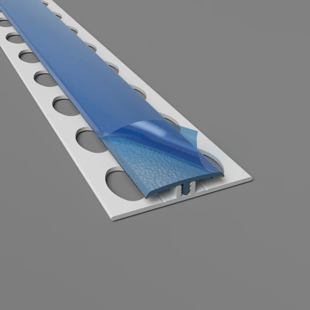 Profil de jonction H texturé en 2 parties - Bleu Océan  - pour protection murale