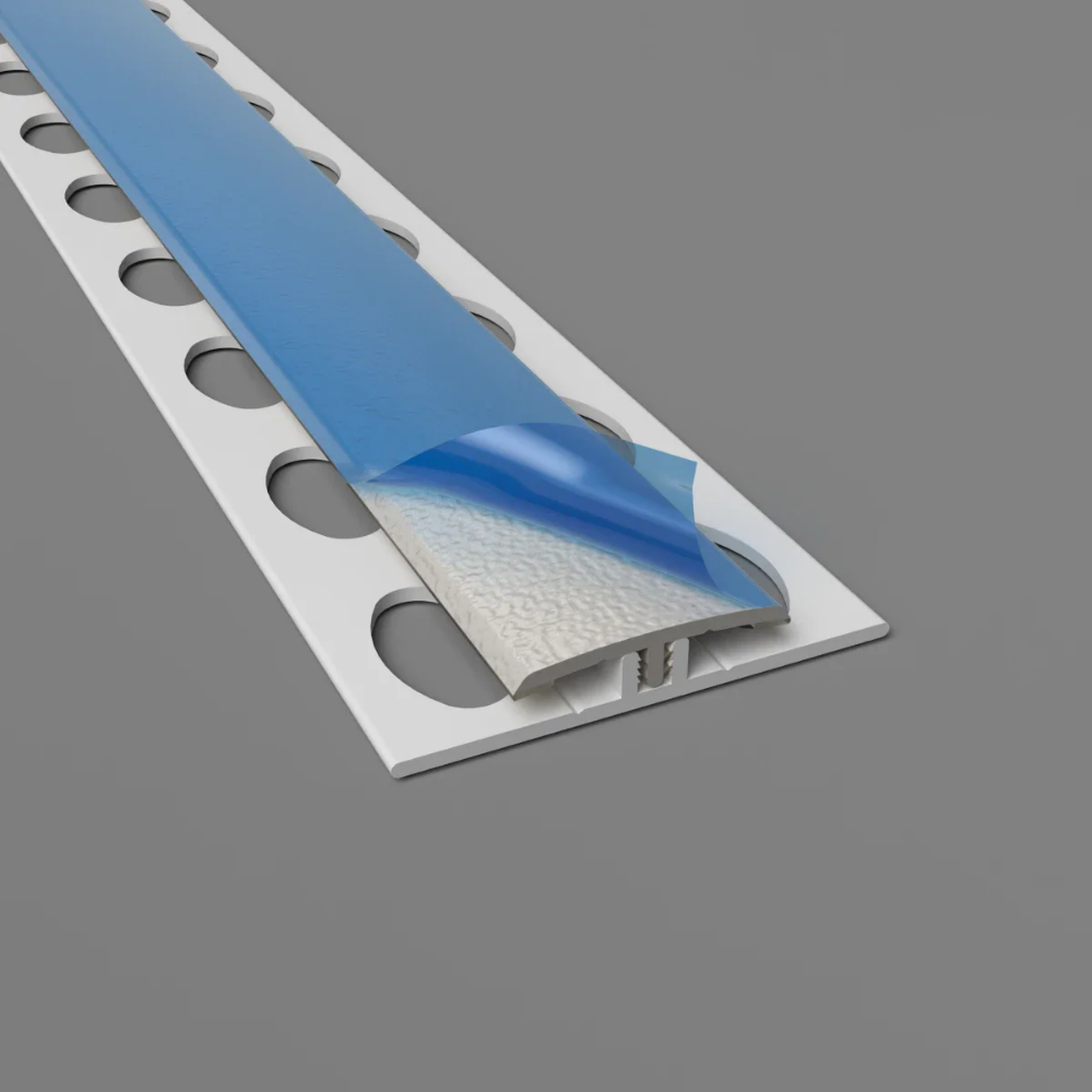 Profil de jonction H texturé en 2 parties - Gris Ciment  - pour protection murale