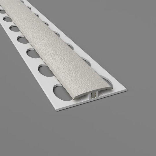 Profil de jonction H texturé en 2 parties - Gris Ciment  - pour protection murale