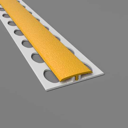 Profil de jonction H texturé en 2 parties - Jaune Or  - pour protection murale