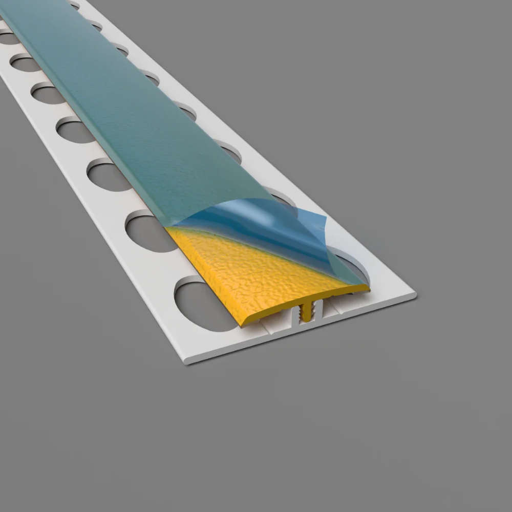 Profil de jonction H texturé en 2 parties - Jaune Or  - pour protection murale