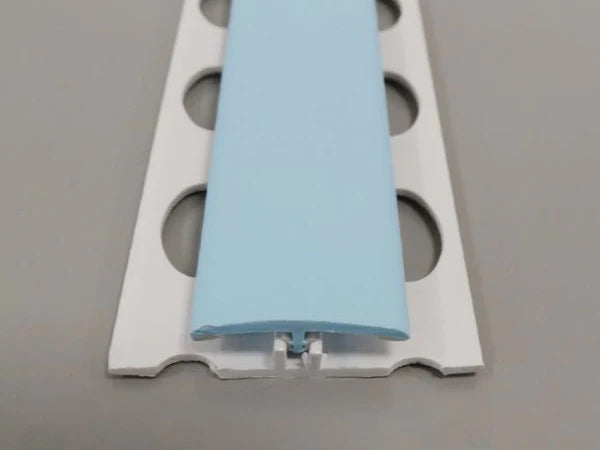 Profil de séparation H en PVC bleu pastel - Finition esthétique et robuste