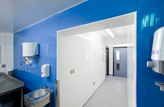 Revêtement mural hygiénique en plaque bleue - Épaisseur 2,5 mm