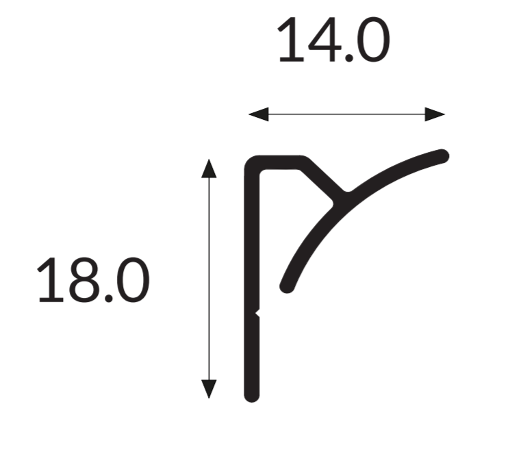 Profil d’angle à rayon interne en PVC noir, parfait pour une protection durable et un rendu moderne.